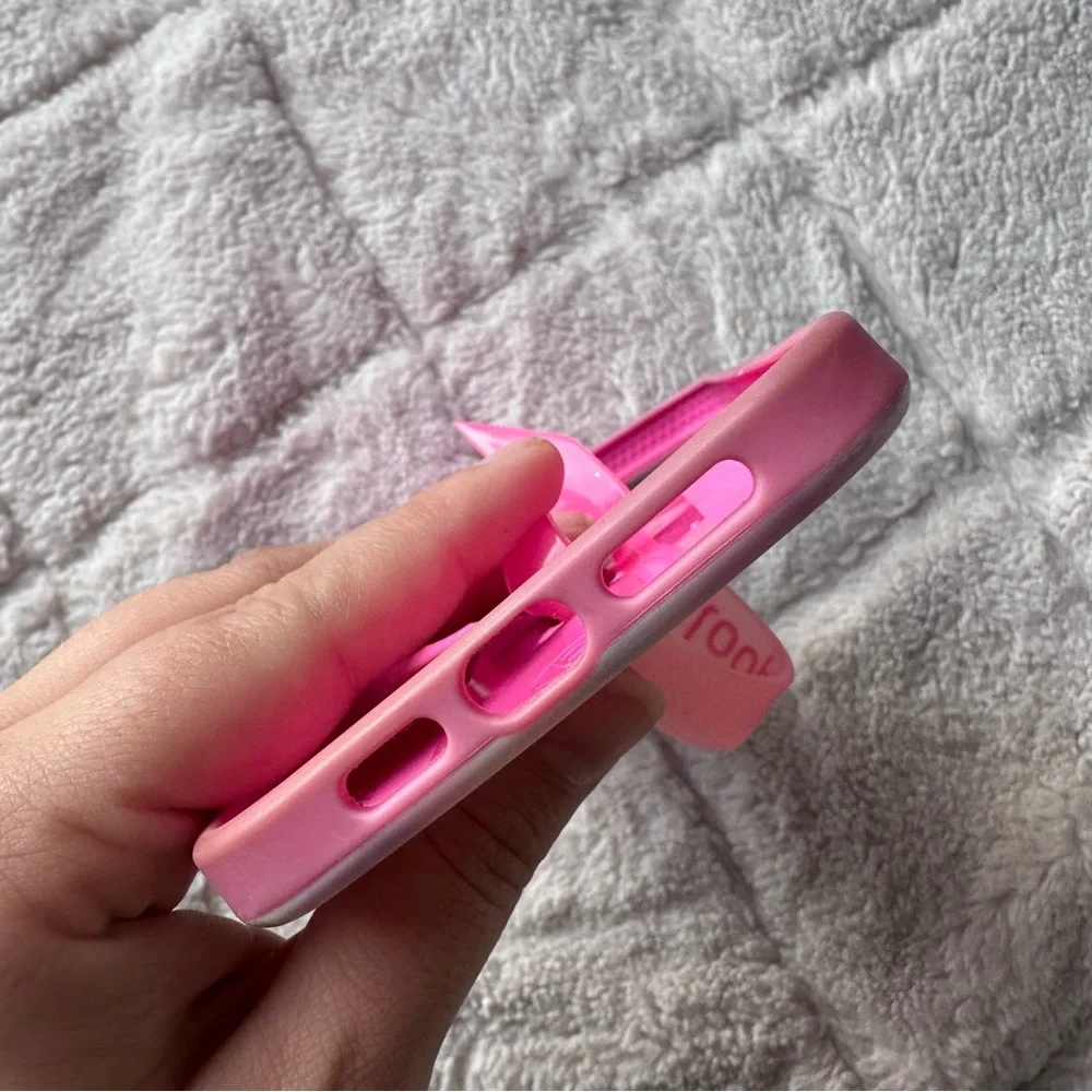 Loopy | Tie-Dye Case with Clear Neon Pink Loop | Size iPhone 12